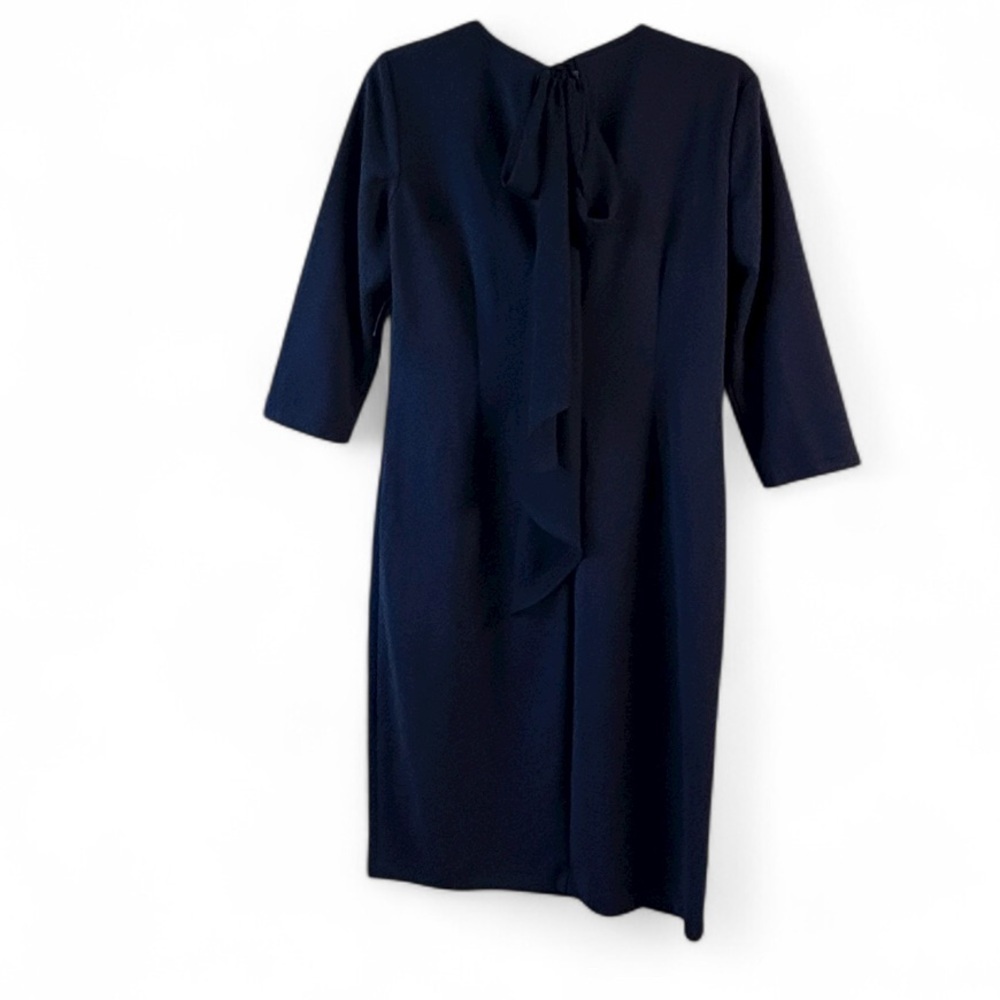 Marina NWT Navy Blue Women's Dress bow neck - Picture 3 of 7